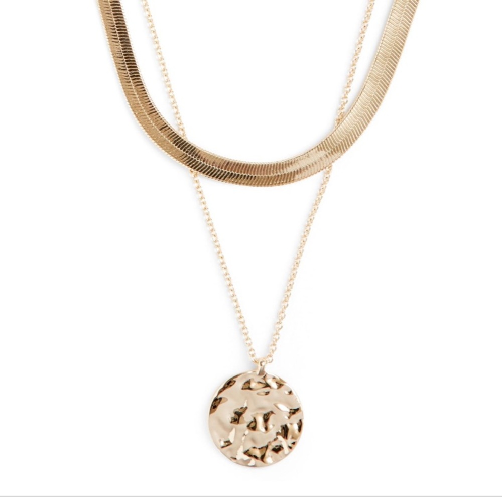 Banana Republic herringbone gold layered necklace